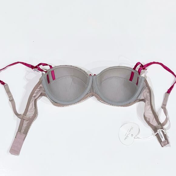 NEW Mimi Holliday 36C Silk Chiffon Balcony Bra Lingerie Polka Dot Damaris Bows - Picture 8 of 12